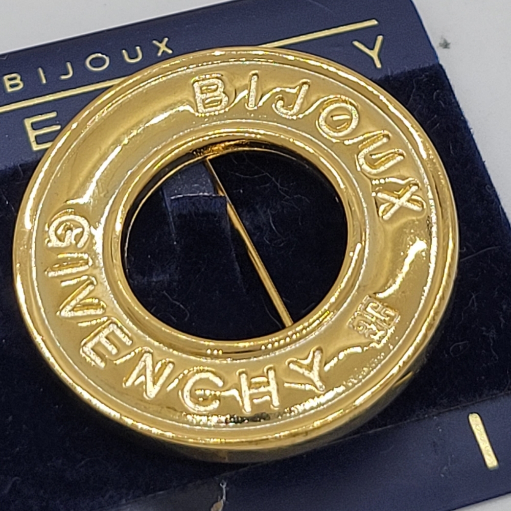 Vintage Givenchy Bijoux Rare Logo Signed Brroch & Card Case